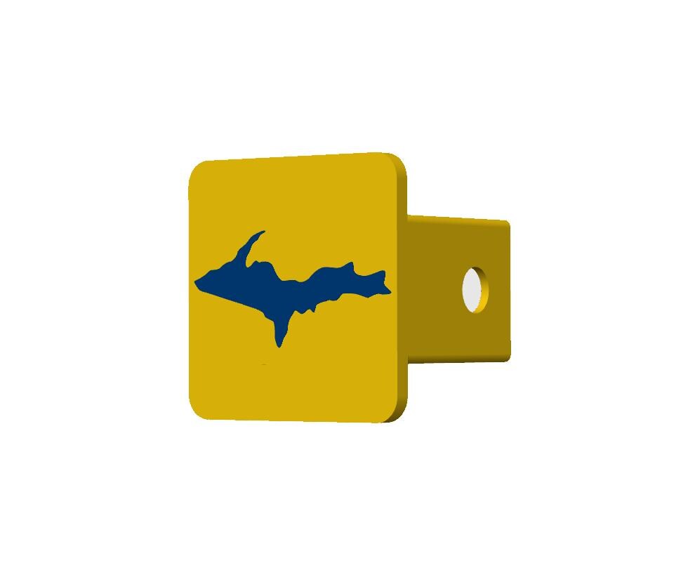 Michigan Go Blue Spirit Hitch Cover - 2" - State of Michigan or U.P.