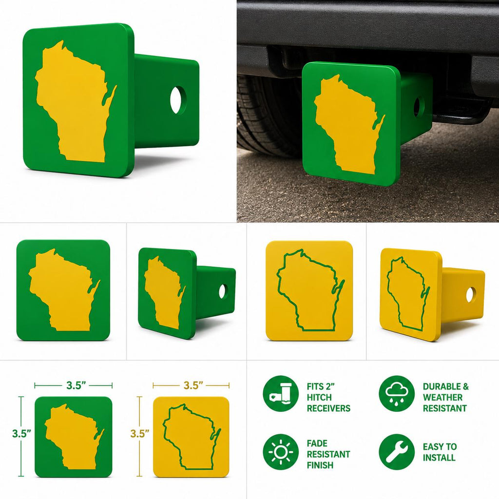 Wisconsin Spirit Hitch Cover – Durable Trailer Hitch Cover - 2"