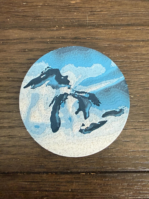 Great Lakes Topographic Magnet – Michigan Midwest Fridge Art