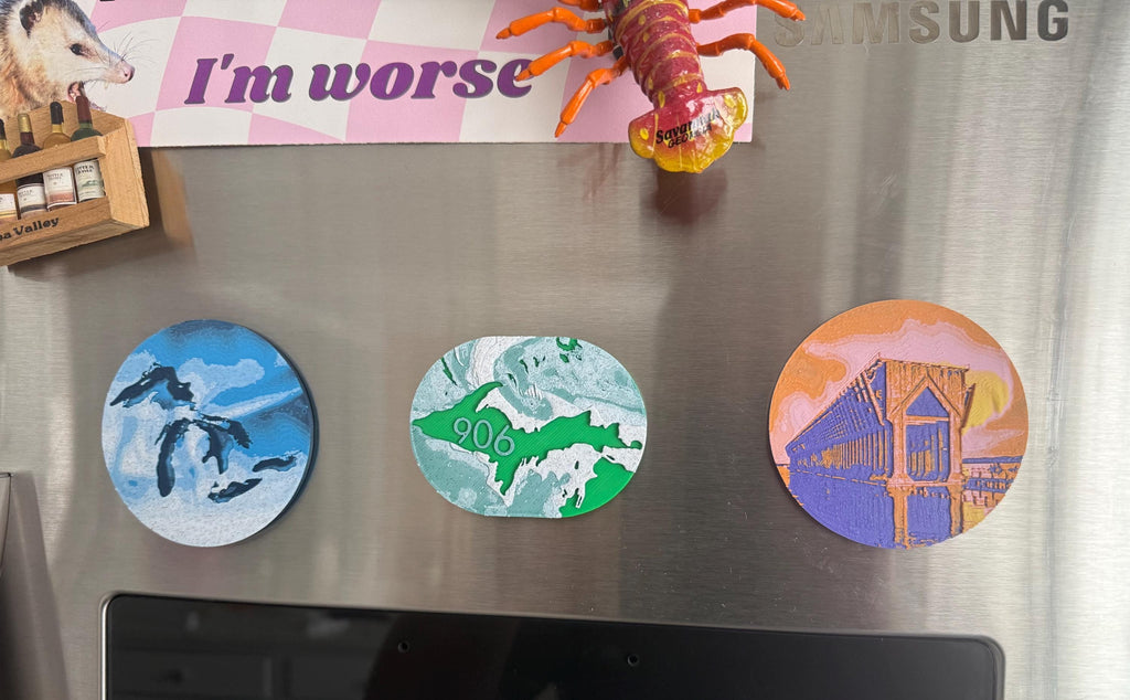 Great Lakes Topographic Magnet – Michigan Midwest Fridge Art