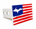 Yooper Spirit American Flag Hitch Cover - 2" - Upper Peninsula of Michigan