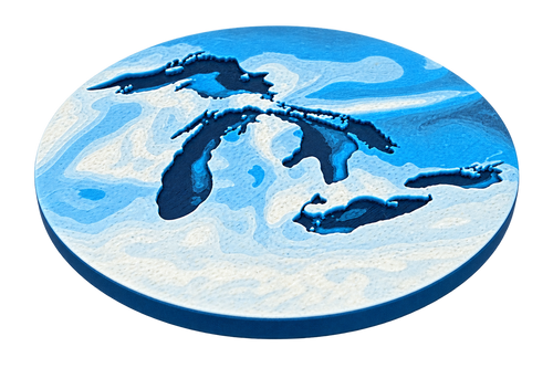 Great Lakes Topographic Magnet – Michigan Midwest Fridge Art