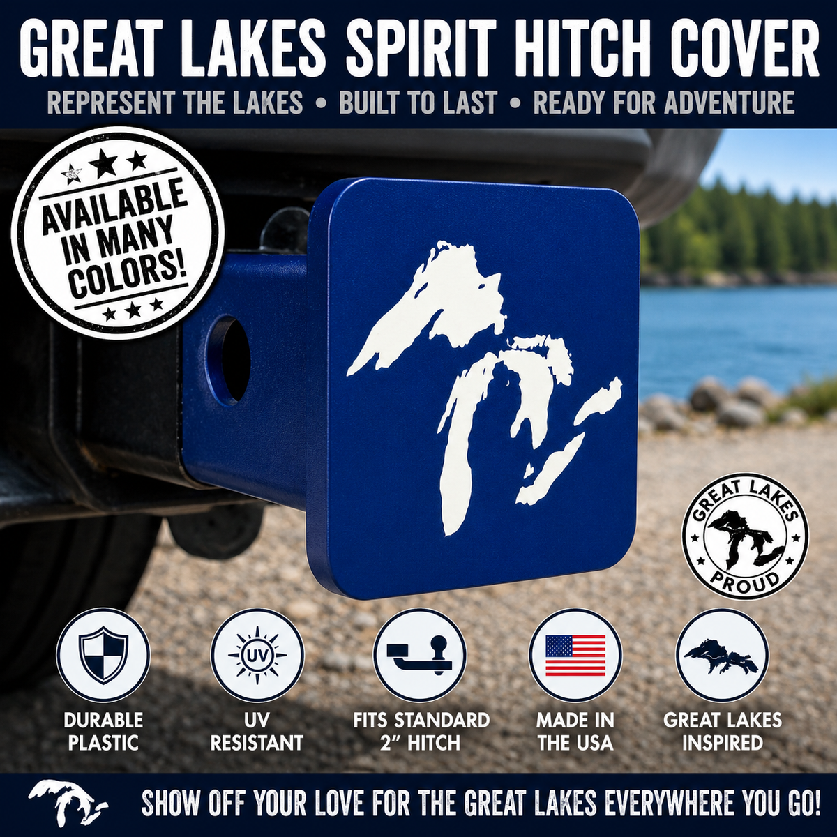 Great Lakes Spirit Hitch Cover - 2" - Midwest