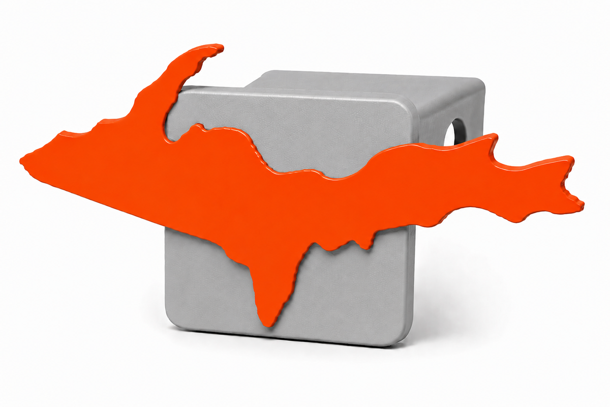 Large Yooper Spirit Hitch Cover - 2" - Upper Peninsula of Michigan