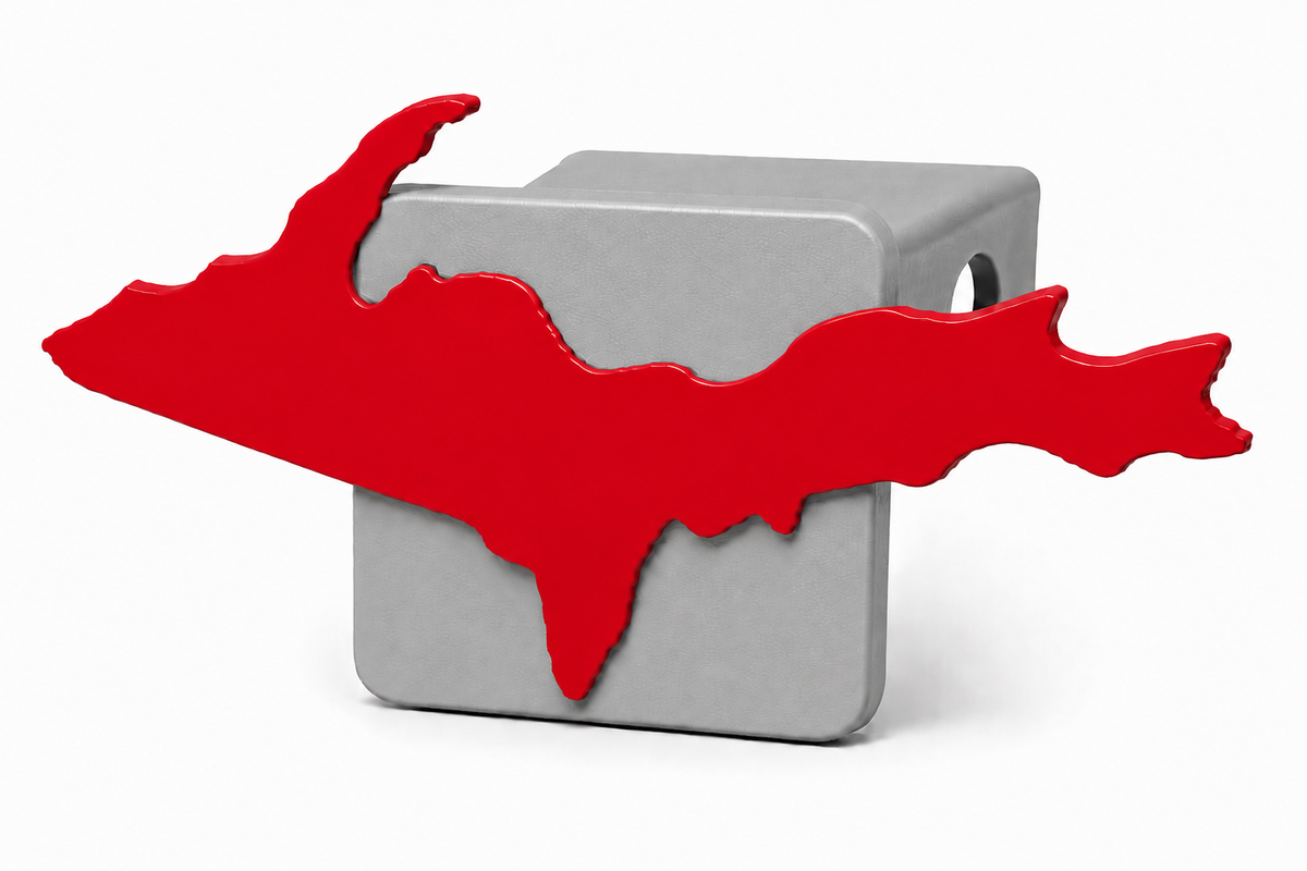 Large Yooper Spirit Hitch Cover - 2" - Upper Peninsula of Michigan