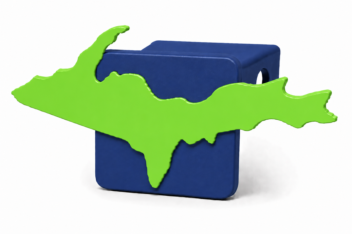 Large Yooper Spirit Hitch Cover - 2" - Upper Peninsula of Michigan