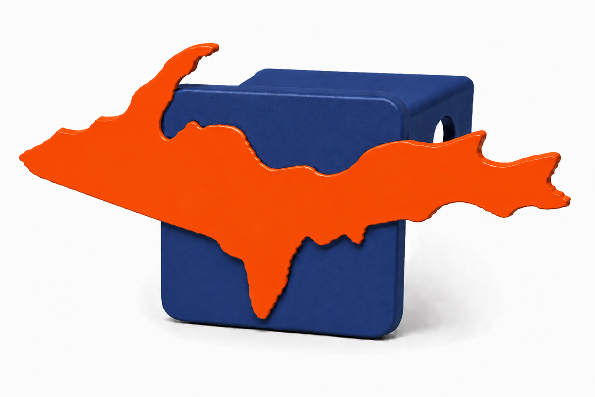 Large Yooper Spirit Hitch Cover - 2" - Upper Peninsula of Michigan