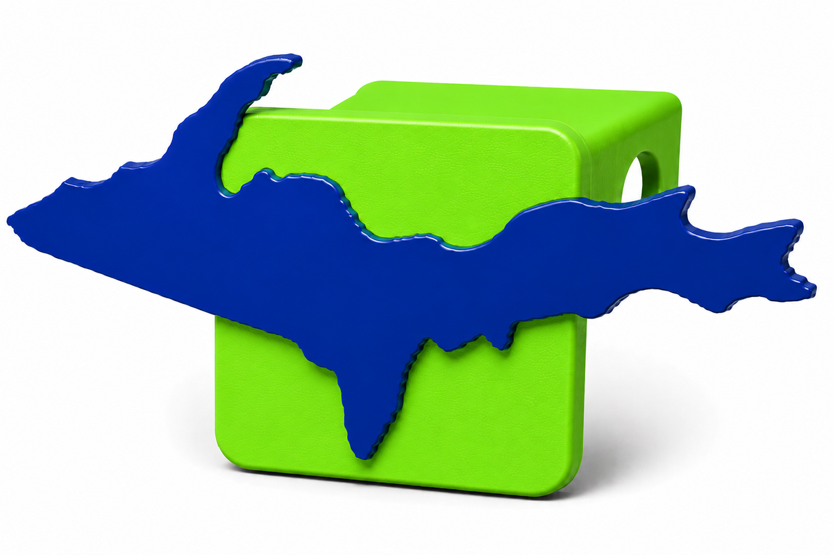 Large Yooper Spirit Hitch Cover - 2" - Upper Peninsula of Michigan