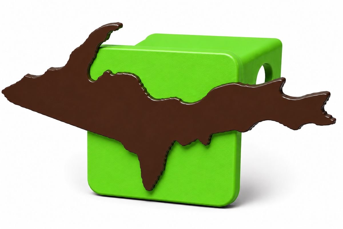 Large Yooper Spirit Hitch Cover - 2" - Upper Peninsula of Michigan