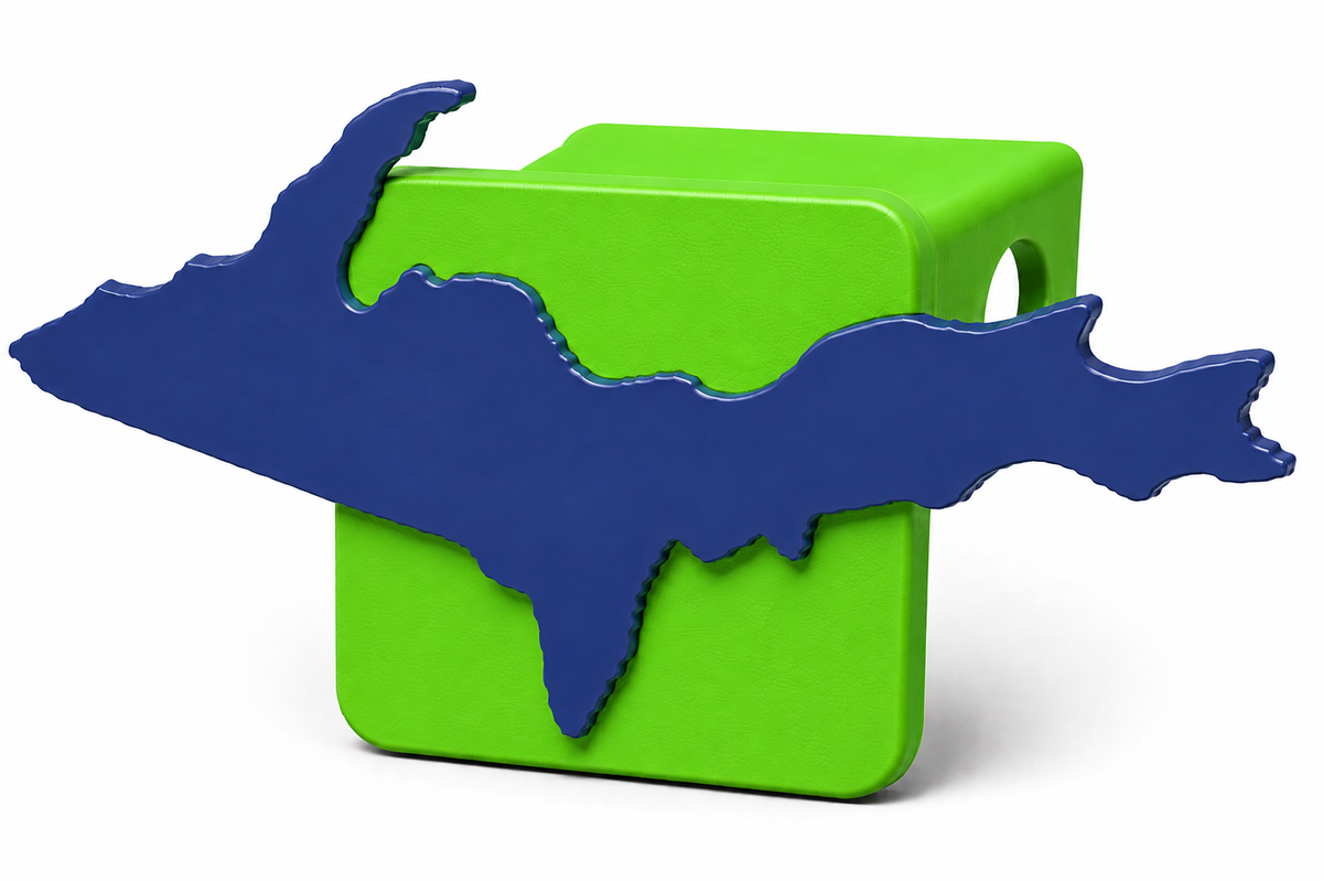 Large Yooper Spirit Hitch Cover - 2" - Upper Peninsula of Michigan