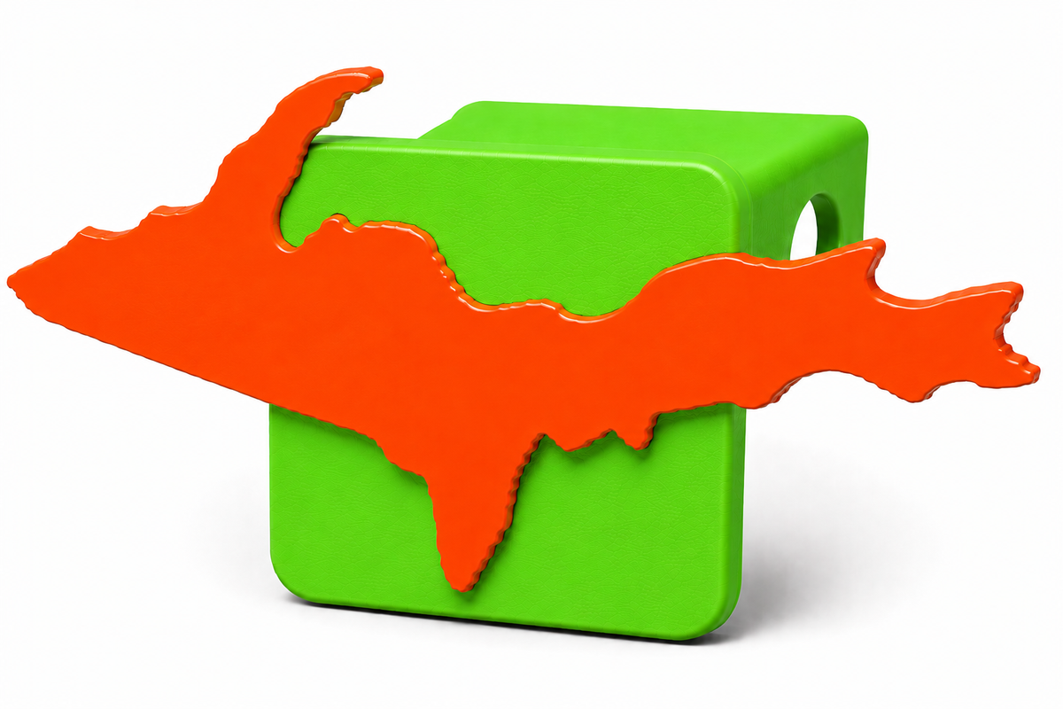 Large Yooper Spirit Hitch Cover - 2" - Upper Peninsula of Michigan