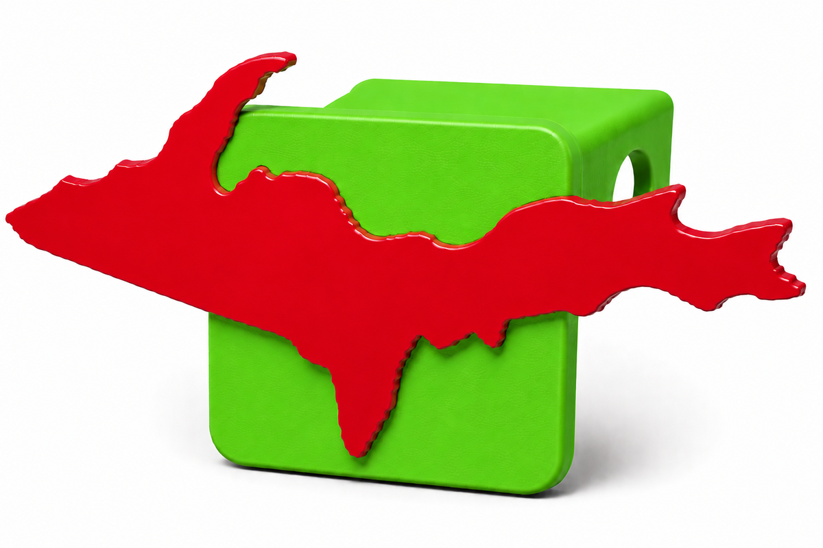 Large Yooper Spirit Hitch Cover - 2" - Upper Peninsula of Michigan