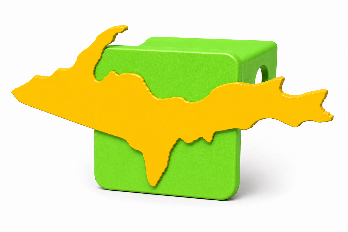 Large Yooper Spirit Hitch Cover - 2" - Upper Peninsula of Michigan