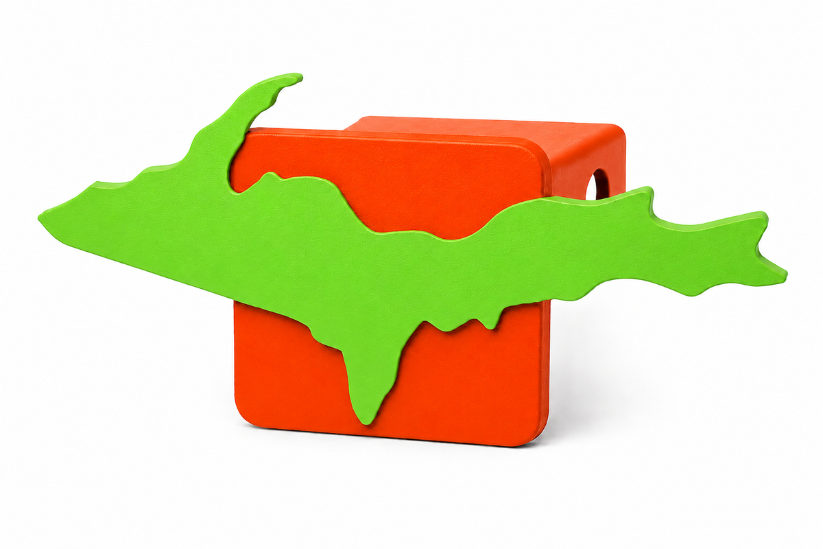 Large Yooper Spirit Hitch Cover - 2" - Upper Peninsula of Michigan