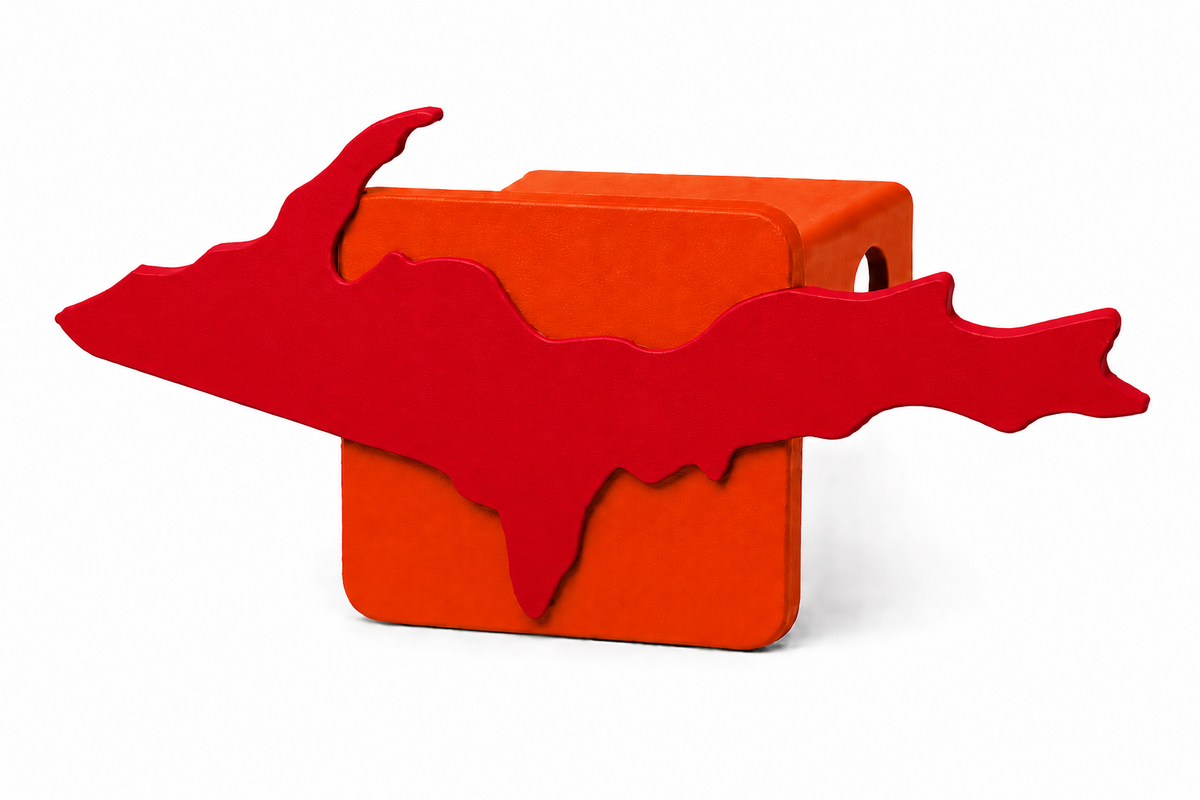 Large Yooper Spirit Hitch Cover - 2" - Upper Peninsula of Michigan