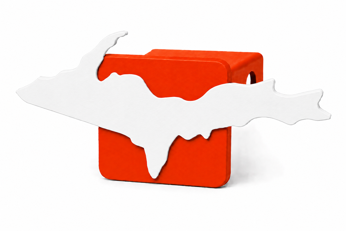 Large Yooper Spirit Hitch Cover - 2" - Upper Peninsula of Michigan