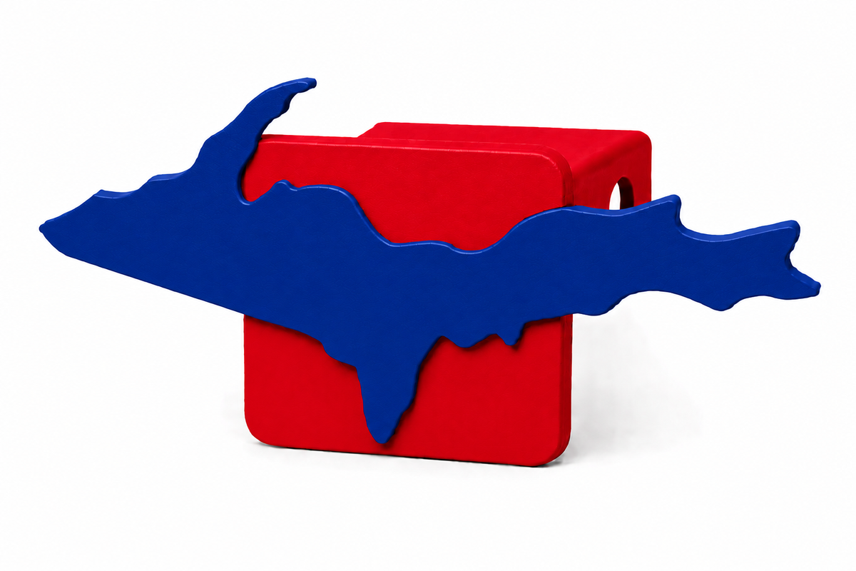 Large Yooper Spirit Hitch Cover - 2" - Upper Peninsula of Michigan