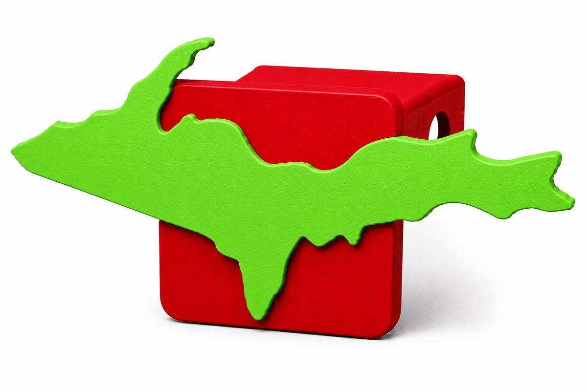 Large Yooper Spirit Hitch Cover - 2" - Upper Peninsula of Michigan