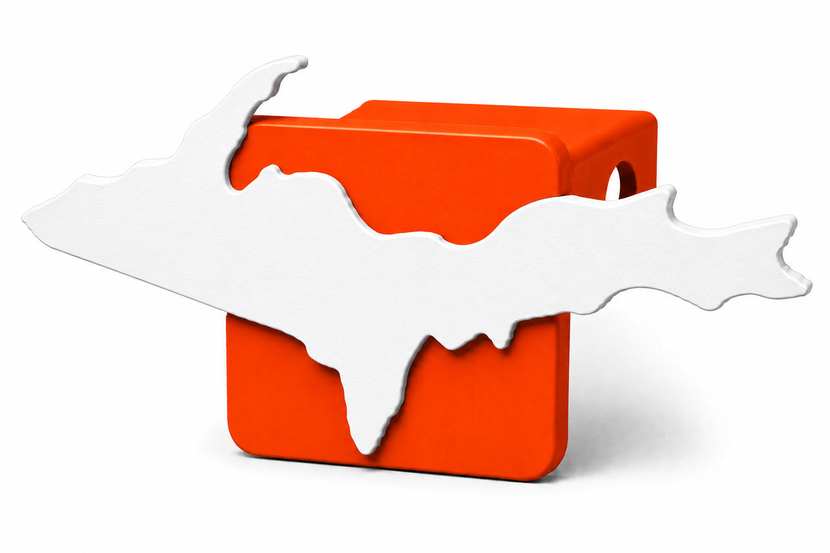 Large Yooper Spirit Hitch Cover - 2" - Upper Peninsula of Michigan