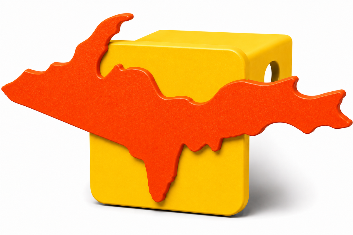 Large Yooper Spirit Hitch Cover - 2" - Upper Peninsula of Michigan