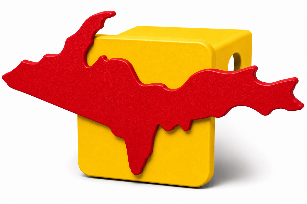 Large Yooper Spirit Hitch Cover - 2" - Upper Peninsula of Michigan