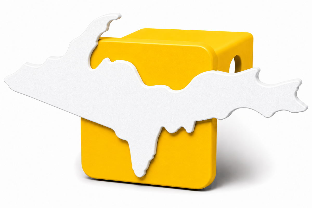 Large Yooper Spirit Hitch Cover - 2" - Upper Peninsula of Michigan