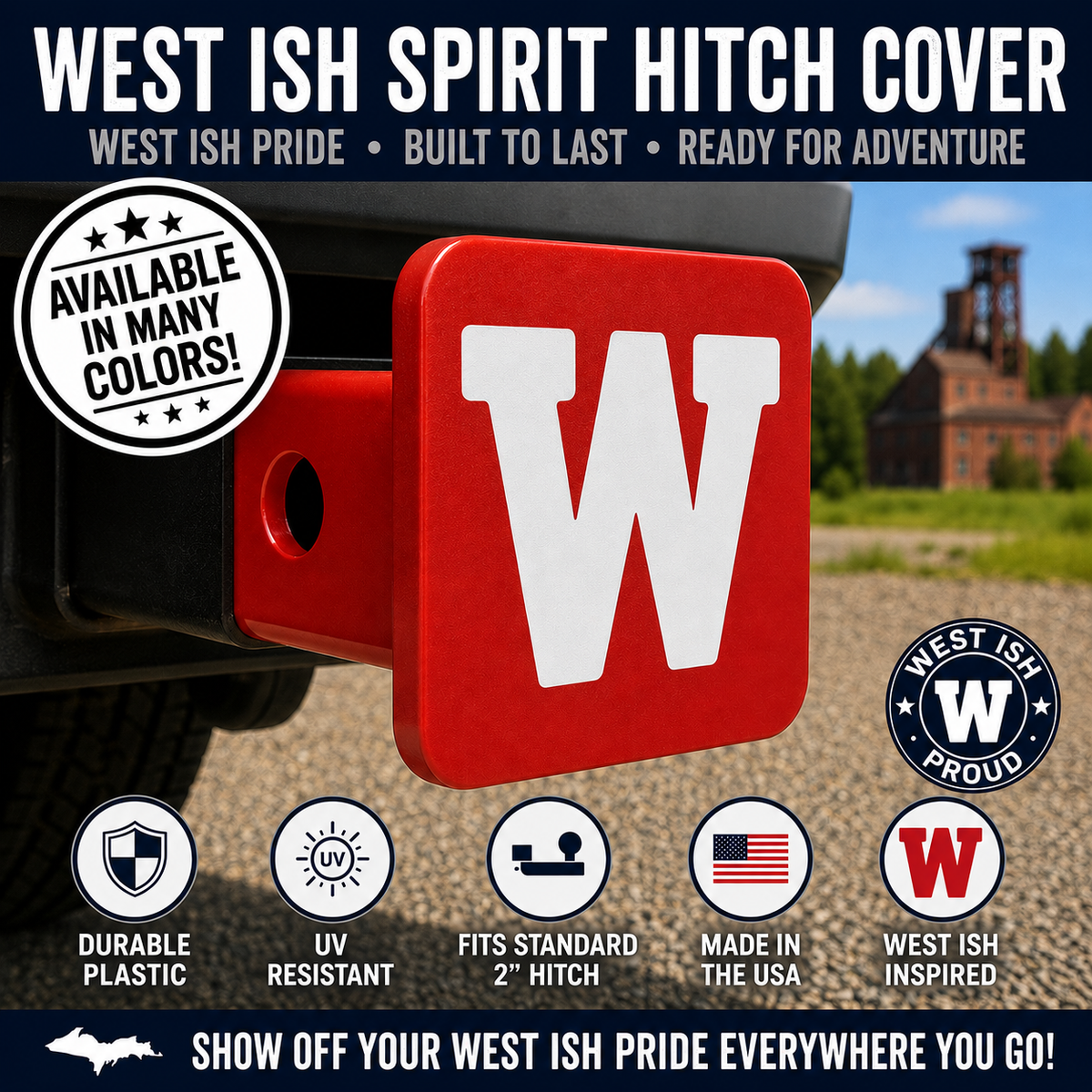 West Ishpeming Spirit Hitch Cover - 2" - Upper Peninsula of Michigan